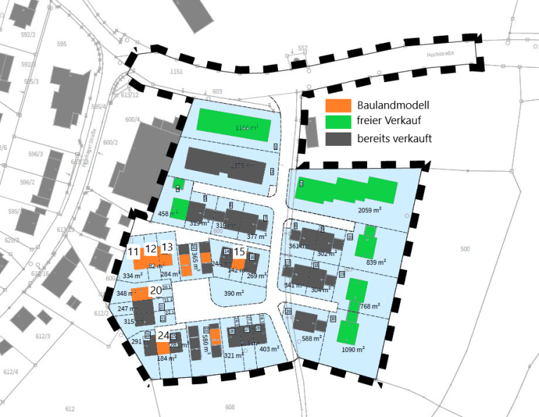 Parzellenplan Baulandmodell 2. Ausschreibung