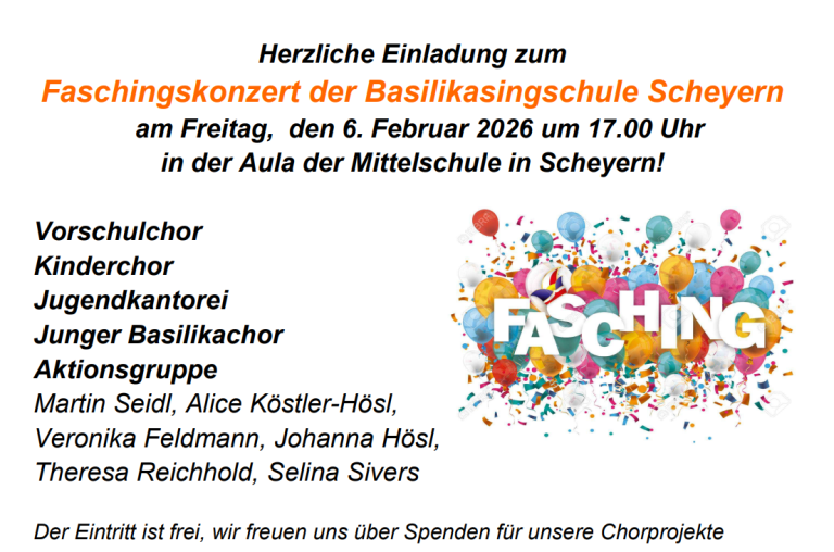 Faschingskonzert Basilikasingschule 2026